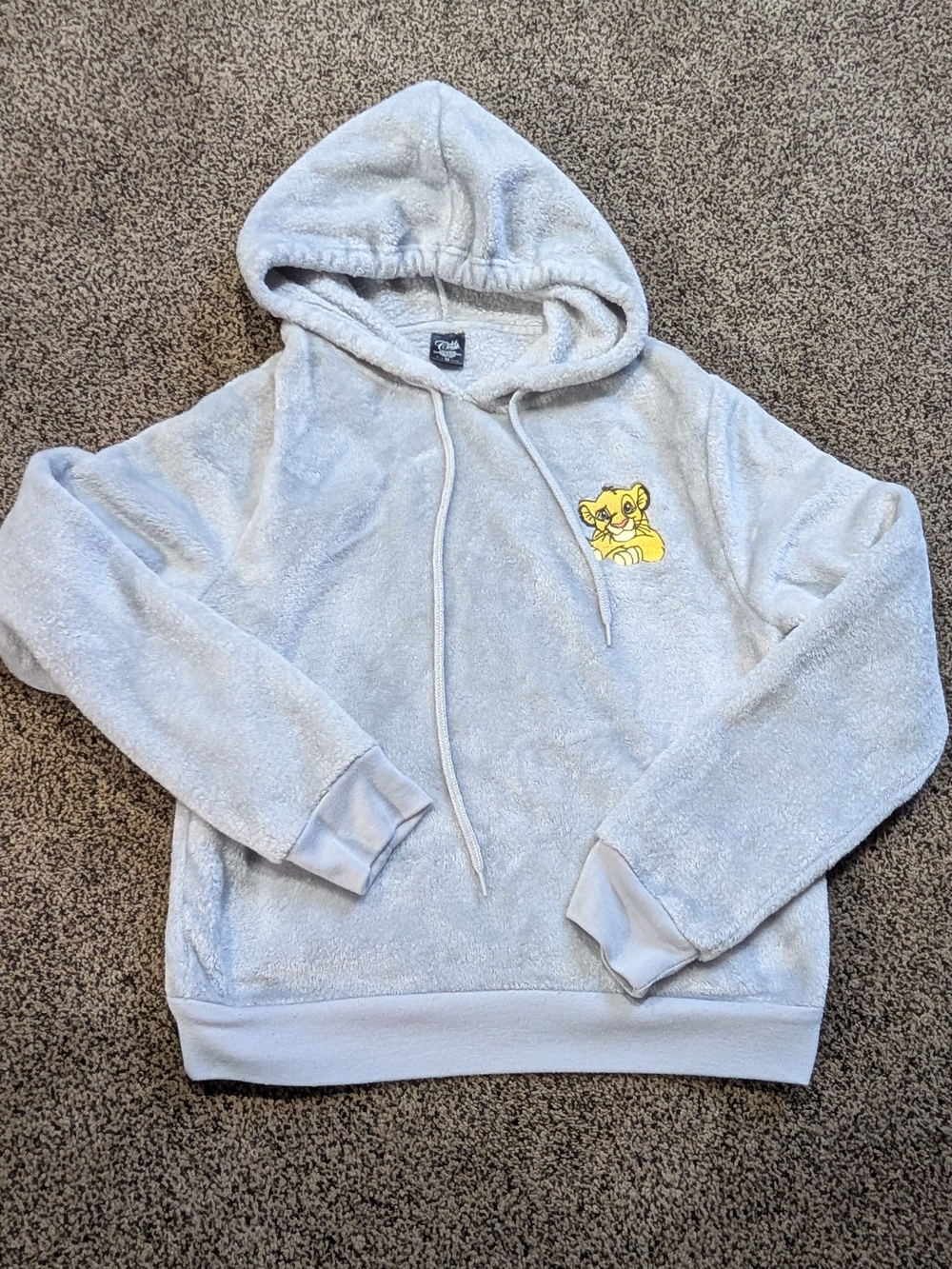 Cold Crush Light Gray Plush Hoodie with Simba Graphic